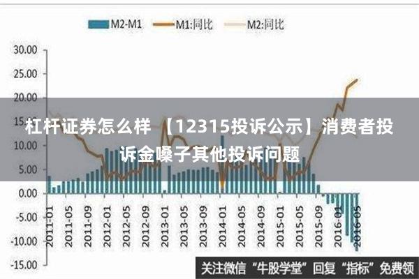 杠杆证券怎么样 【12315投诉公示】消费者投诉金嗓子其他投诉问题