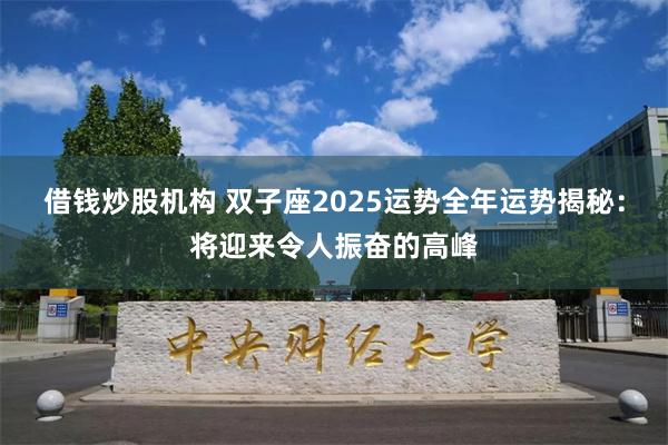 借钱炒股机构 双子座2025运势全年运势揭秘：将迎来令人振奋的高峰