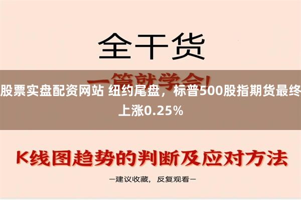 股票实盘配资网站 纽约尾盘，标普500股指期货最终上涨0.25%